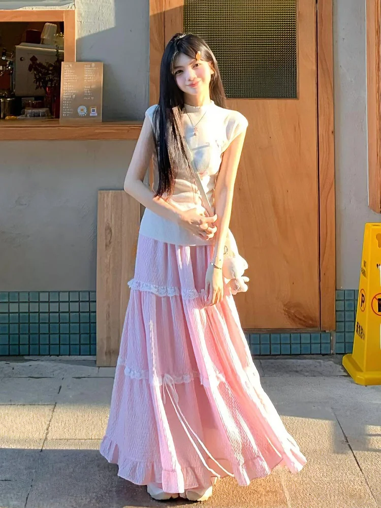 Dopamine Sweet Lace Trim Pink Halter Neck Dress Women Summer College Style Gentle Top Skirt Two-Piece Set Breathable Lig...
Dopamine Sweet Lace Trim Pink Halter Neck Dress Women Summer College Style Gentle Top Skirt Two-Piece Set Breathable Lig...