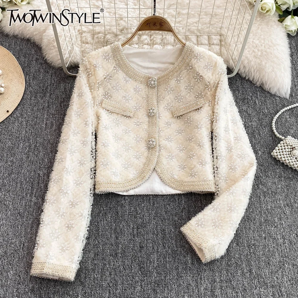 TWOTWINSTYLE Patchwork Diamonds Chic Jackets For Women O Neck Long Sleeve Spliced Button Luxury Style Coats Female New KJA522033
TWOTWINSTYLE Patchwork Diamonds Chic Jackets For Women O Neck Long Sleeve Spliced Button Luxury Style Coats Female New KJA522033