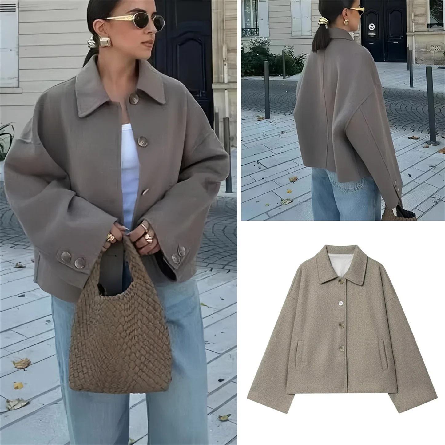 Commute Style Women's Woolen Coat Short Shirt Collar Coat Loose Fit Autumn New Arrival Versatile Simple Design Long Sleeve
Commute Style Women's Woolen Coat Short Shirt Collar Coat Loose Fit Autumn New Arrival Versatile Simple Design Long Sleeve