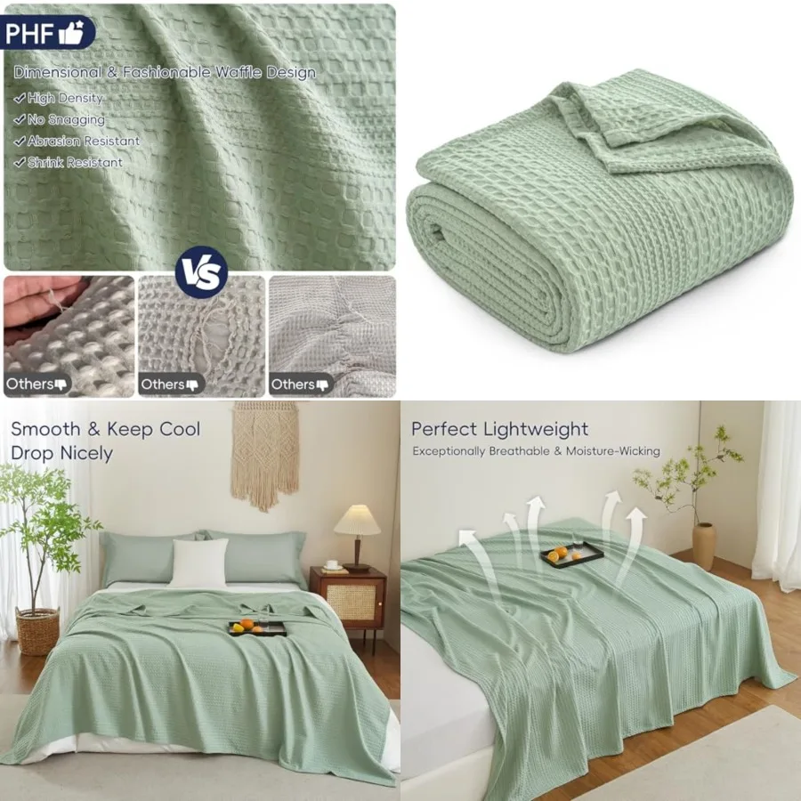 Lightweight Waffle Weave Blanket King Size, Breathable Ultra Soft, 104x 90 Soft Cozy Thin Blanket for Spring Summer Hot Sleeper
Lightweight Waffle Weave Blanket King Size, Breathable Ultra Soft, 104x 90 Soft Cozy Thin Blanket for Spring Summer Hot Sleeper