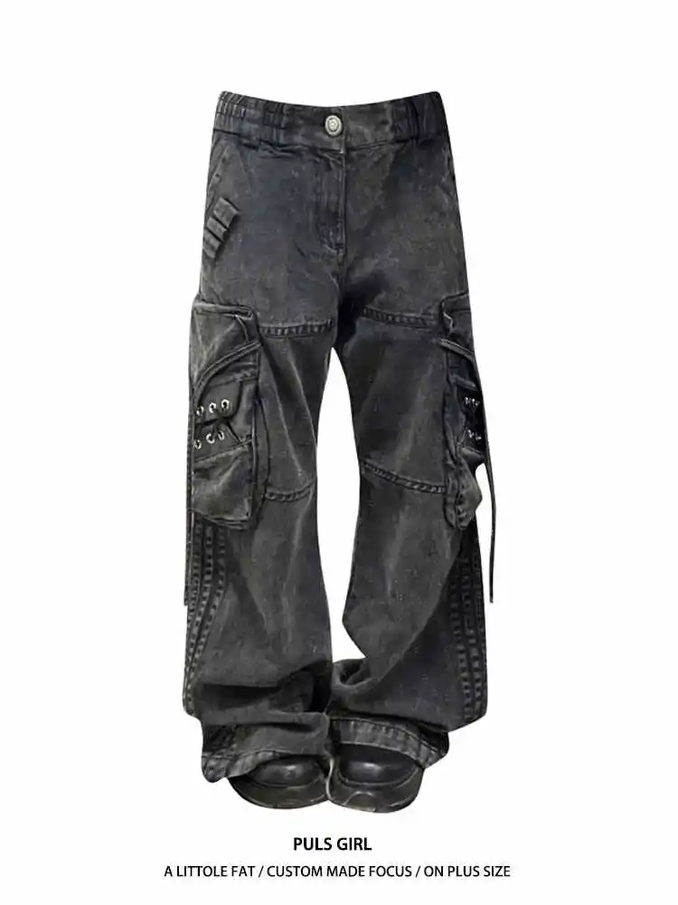 Black High Waist Women Cargo Jeans Hip-hop Style Fashion Vintage Streetwear Y2K Wide Leg Jean Female Trouser Baggy Denim Pants
Black High Waist Women Cargo Jeans Hip-hop Style Fashion Vintage Streetwear Y2K Wide Leg Jean Female Trouser Baggy Denim Pants