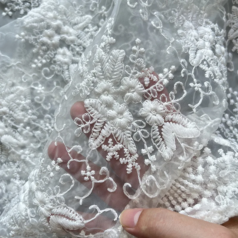 French Style Floral Embroidered Lace Tulle Fabric for Wedding Dress Formal Gown Diy Sewing Material
French Style Floral Embroidered Lace Tulle Fabric for Wedding Dress Formal Gown Diy Sewing Material