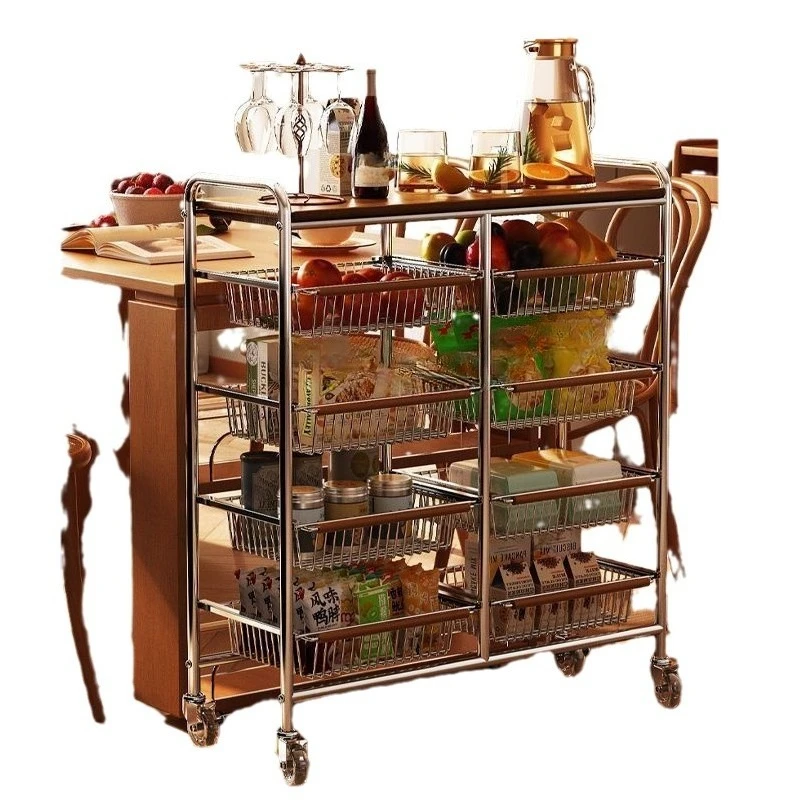 Snack trolley household living room mobile storage rack kitchen vegetable rack
Snack trolley household living room mobile storage rack kitchen vegetable rack