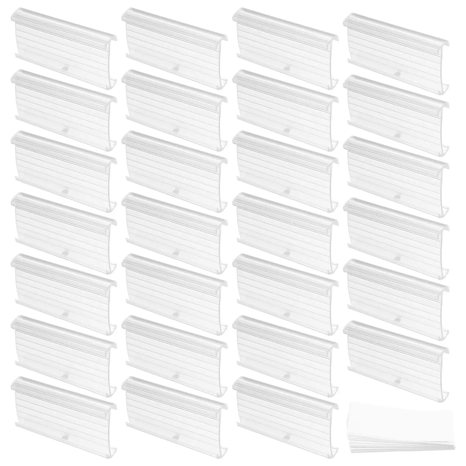 50 Pcs Tag Price Display Holder Stable PVC Wire Shelf Accessories for Shopping Mall Office Merchandise Sign Label Clip Storage
50 Pcs Tag Price Display Holder Stable PVC Wire Shelf Accessories for Shopping Mall Office Merchandise Sign Label Clip Storage