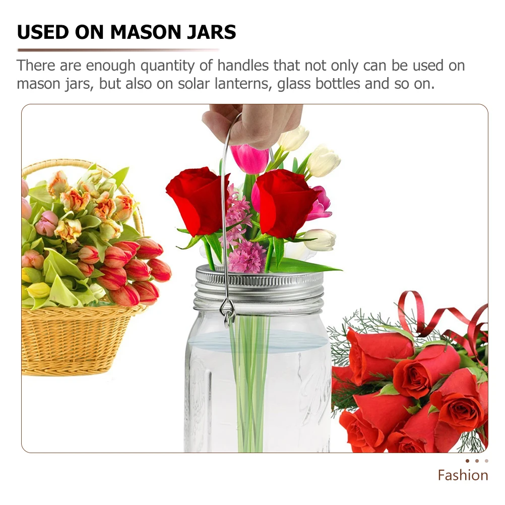 6pcs Metal Mason Jar Handles Stainless Steel Wire Hangers for Canning Jars Bottles Lanterns Practical Easy Install
6pcs Metal Mason Jar Handles Stainless Steel Wire Hangers for Canning Jars Bottles Lanterns Practical Easy Install
