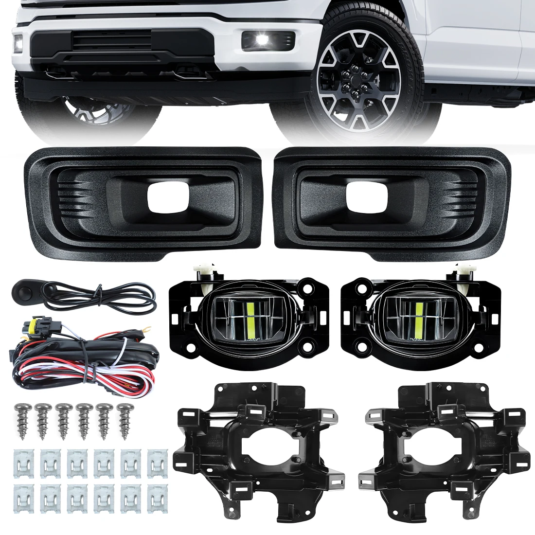 For Ford F150 2024-2025 LED Fog Lamp DRL Daylight Hight Density LED Beads LED Daytime Running Light Foglamp PC Lens ABS Housing
For Ford F150 2024-2025 LED Fog Lamp DRL Daylight Hight Density LED Beads LED Daytime Running Light Foglamp PC Lens ABS Housing