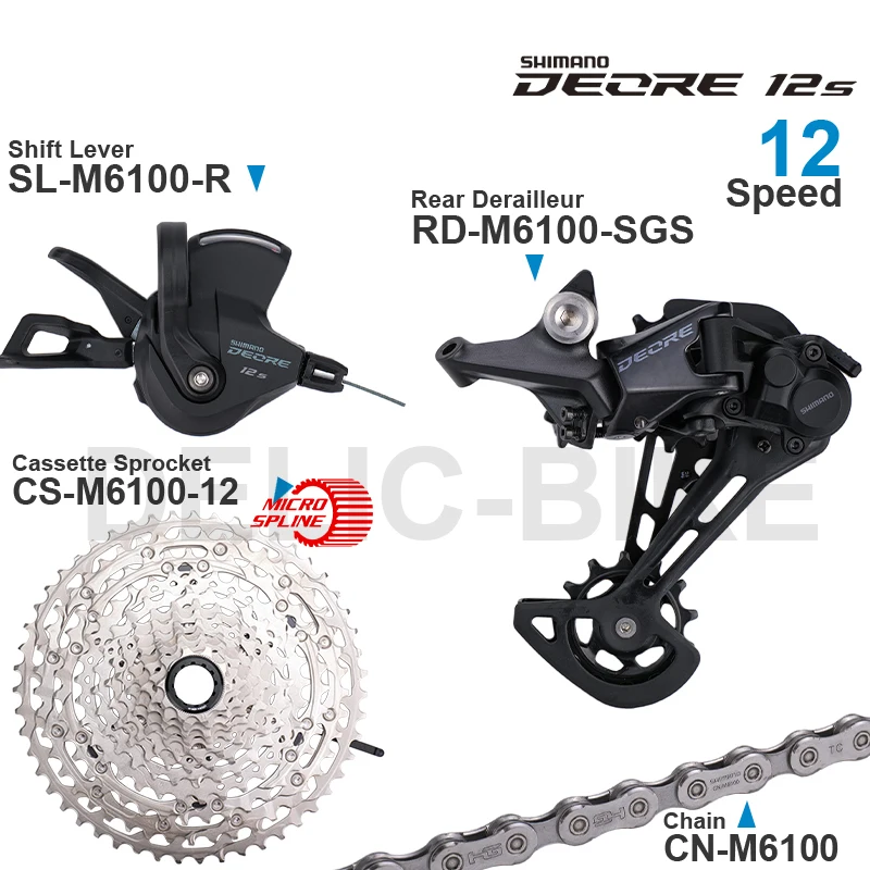SHIMANO DEORE M6100 12v Groupset Shifter Rear Derailleur RD-M6100 Cassette Sprocket 51T Chain 1x12-speed Original parts
SHIMANO DEORE M6100 12v Groupset Shifter Rear Derailleur RD-M6100 Cassette Sprocket 51T Chain 1x12-speed Original parts