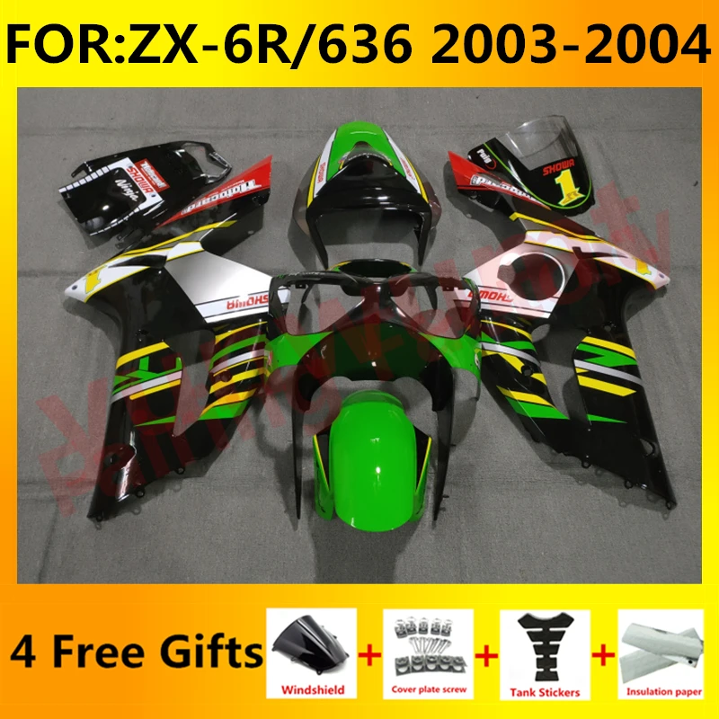 Motorcycle Injection mold Fairings Kit fit for Ninja ZX-6R 2003 2004 ZX6R zx 6r 636 03 04 bodywork full fairing kits green black
Motorcycle Injection mold Fairings Kit fit for Ninja ZX-6R 2003 2004 ZX6R zx 6r 636 03 04 bodywork full fairing kits green black