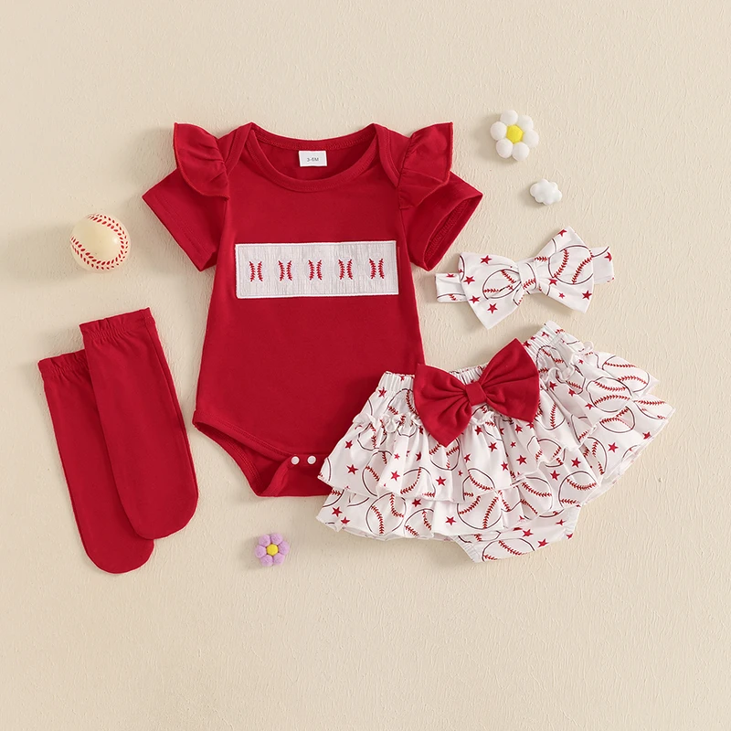BeQeuewll New Sweet Baby Girl Summer Clothes 4PCS Newborn Outfit Star Baseball Short Sleeve Romper Skirt Socks Headband Kid Suit
BeQeuewll New Sweet Baby Girl Summer Clothes 4PCS Newborn Outfit Star Baseball Short Sleeve Romper Skirt Socks Headband Kid Suit