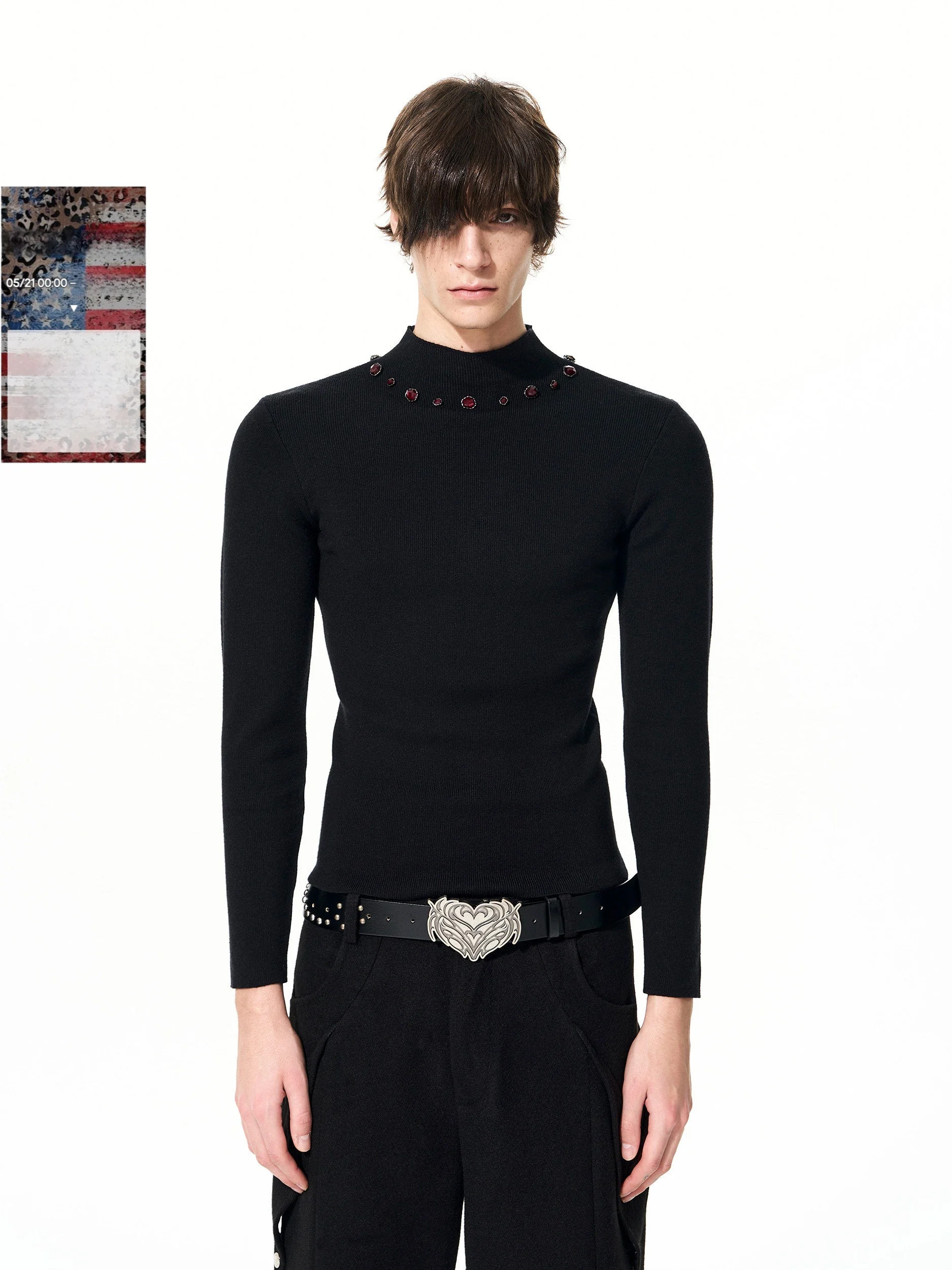StarTexceedEnd Black Men's Knitted Slim Fit Base Shirt Half High Collar Autumn Winter Fashionable Versatile Elastic Inner Wear
StarTexceedEnd Black Men's Knitted Slim Fit Base Shirt Half High Collar Autumn Winter Fashionable Versatile Elastic Inner Wear