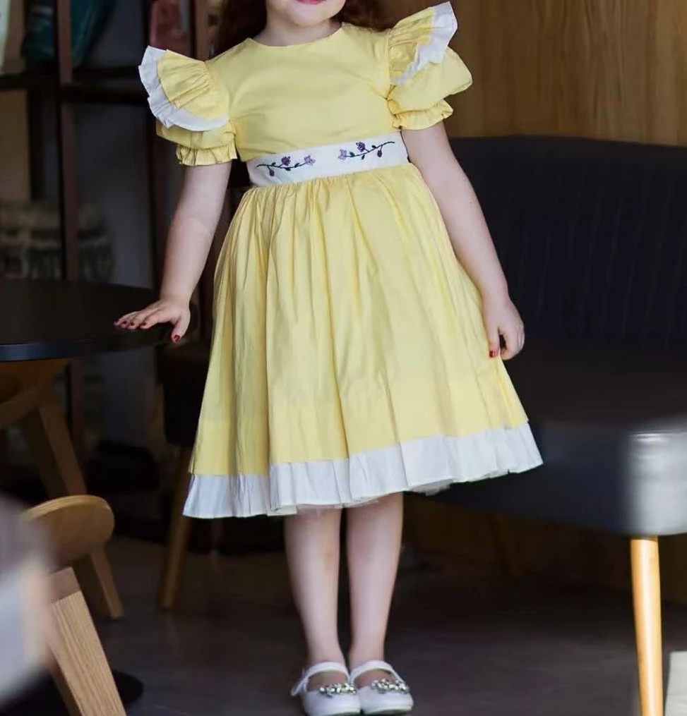 0-12Y Baby Girl Summer Rose Flower Handmade Embroidery Yellow Dress for Birthday Wedding Baptism Eid Casual Photography B328
0-12Y Baby Girl Summer Rose Flower Handmade Embroidery Yellow Dress for Birthday Wedding Baptism Eid Casual Photography B328