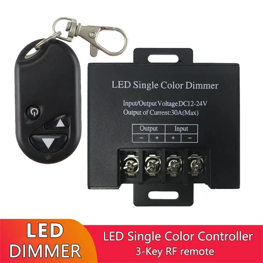LED Lamp Dimmer DC12-24V 30A 720W High Power Lighting Single Color Controller CR RoHS with 433Mhz Wireless RF Remote Control
LED Lamp Dimmer DC12-24V 30A 720W High Power Lighting Single Color Controller CR RoHS with 433Mhz Wireless RF Remote Control