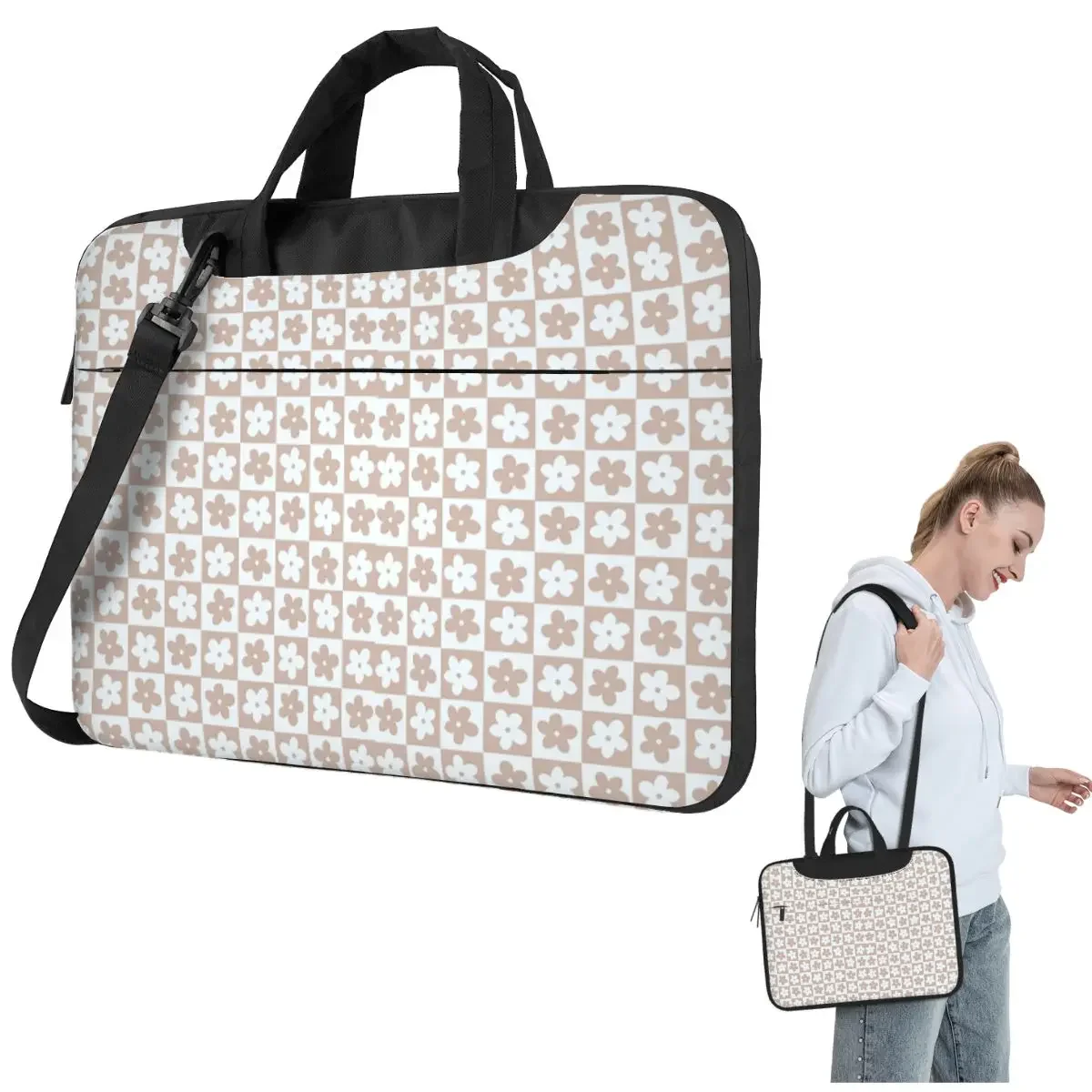Light Brown And Off White Checkered Squares With Flowers Crossbody Laptop Bag Case Computer Bag 13 14 15.6 Inch Notebook Pouch
Light Brown And Off White Checkered Squares With Flowers Crossbody Laptop Bag Case Computer Bag 13 14 15.6 Inch Notebook Pouch