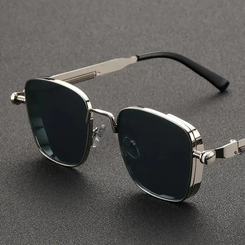 High-end Heavy Industry Sunglasses Men Women Square Frame Steampunk Metal Sun Glasses Unique Spring Legs T666
High-end Heavy Industry Sunglasses Men Women Square Frame Steampunk Metal Sun Glasses Unique Spring Legs T666