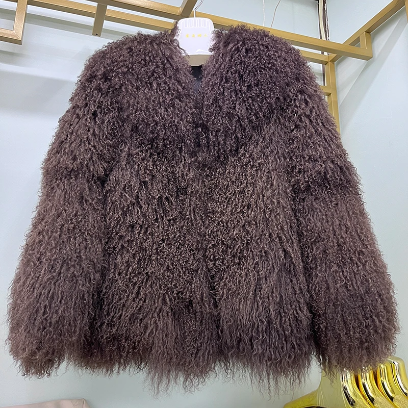 Autumn Fashion Warm Real Mongolia Sheep Fur Jacket Women Big Collar Curly Lamb Fur Jacket Female Outerwear
Autumn Fashion Warm Real Mongolia Sheep Fur Jacket Women Big Collar Curly Lamb Fur Jacket Female Outerwear