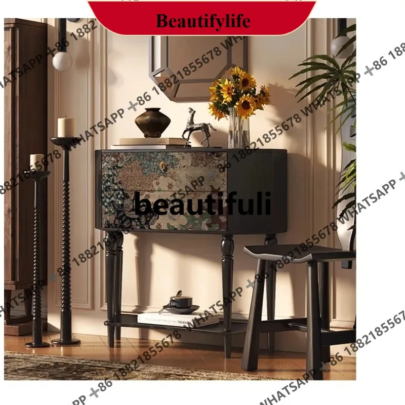 Q178 French retro painted home entrance cabinet household living room dining side cabinet antique style
Q178 French retro painted home entrance cabinet household living room dining side cabinet antique style