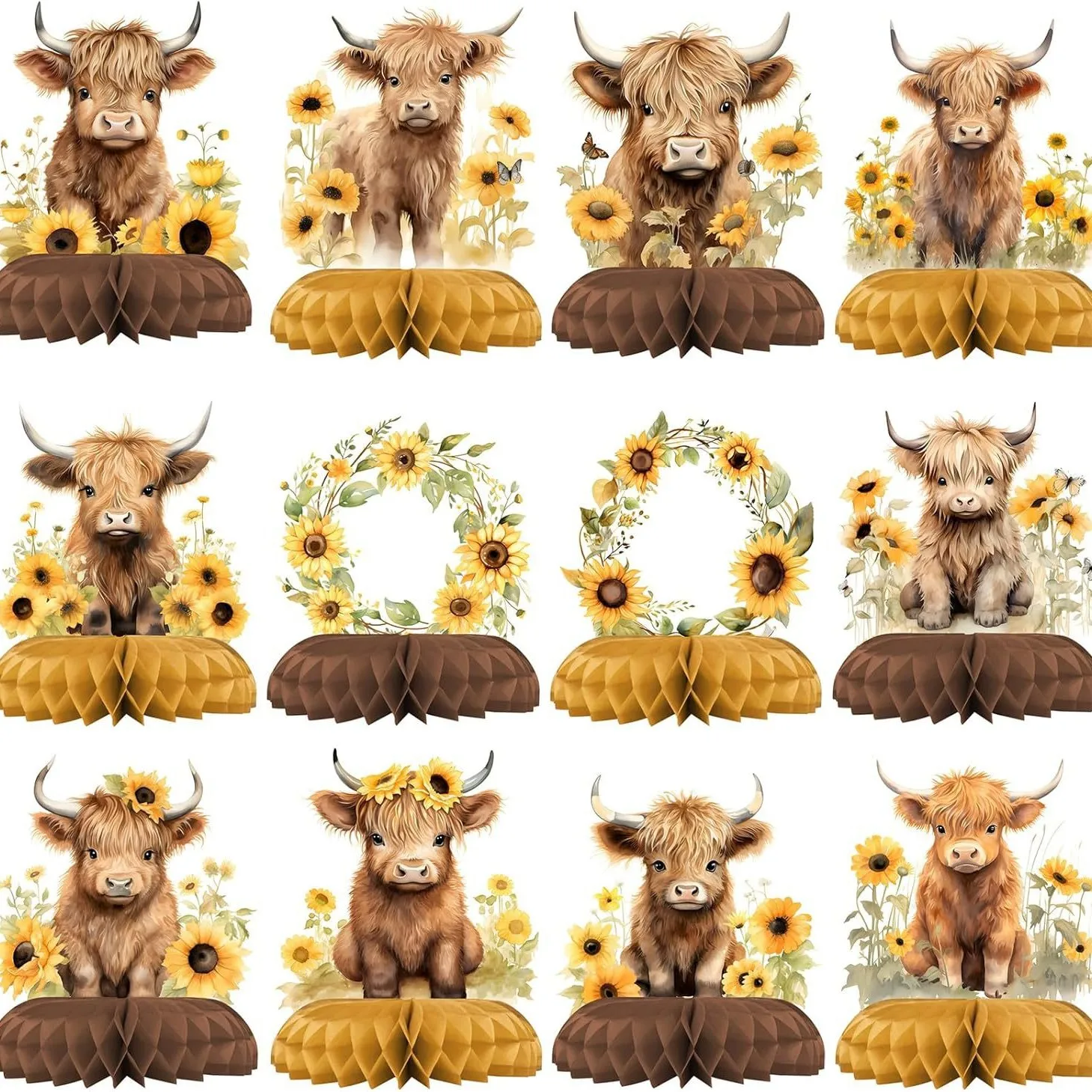 Highland Cow Sunflower Honeycomb Table Centerpieces, Farm Animal Themed Party Decor, Rustic Baby Shower Birthday Party Sup
Highland Cow Sunflower Honeycomb Table Centerpieces, Farm Animal Themed Party Decor, Rustic Baby Shower Birthday Party Sup