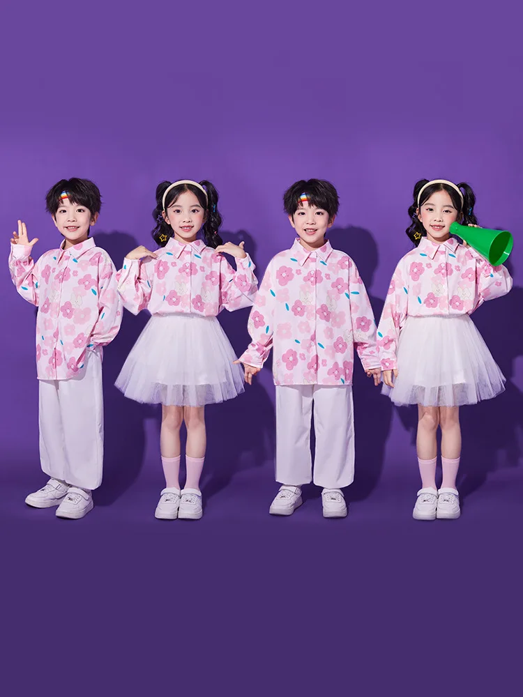 Children's Cheerleading Performance Costume Hong Kong Style Floral Shirt Kindergarten Primary School Sports Meeting Opening Cere
Children's Cheerleading Performance Costume Hong Kong Style Floral Shirt Kindergarten Primary School Sports Meeting Opening Cere