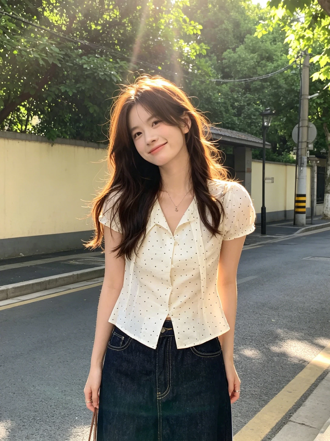 Slim Fit Polka Dot V-Neck Short Sleeve Shirt Women's Summer 2026 New Design Belted Age-Defying Top Korean Style Commute Wind
Slim Fit Polka Dot V-Neck Short Sleeve Shirt Women's Summer 2026 New Design Belted Age-Defying Top Korean Style Commute Wind