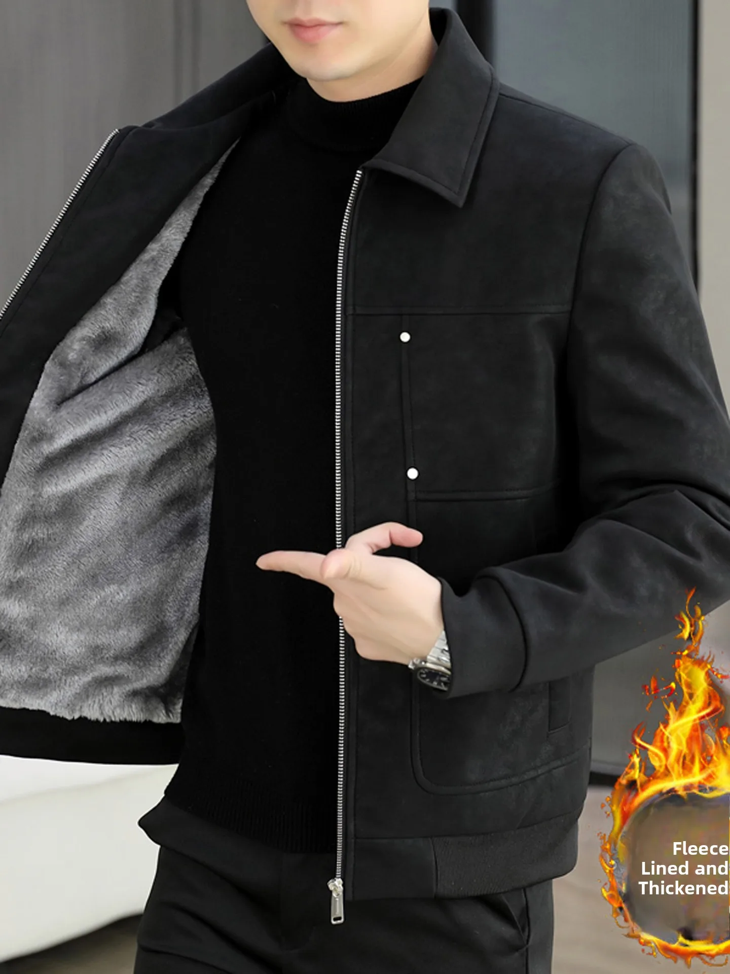 Мужская замшевая куртка Fce Jaet с утепленным воротником на молнии, рабочая одежда, новинка 2025 года, стильная повседневная модная верхняя одежда, пальто
Мужская замшевая куртка Fce Jaet с утепленным воротником на молнии, рабочая одежда, новинка 2025 года, стильная повседневная модная верхняя одежда, пальто