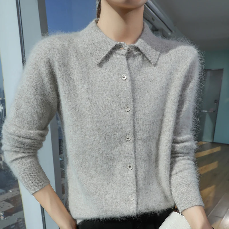 Autumn And Winter Loose Mink Wool Solid Color Thick Female Lapel Knit Temperament Joker Sweater
Autumn And Winter Loose Mink Wool Solid Color Thick Female Lapel Knit Temperament Joker Sweater