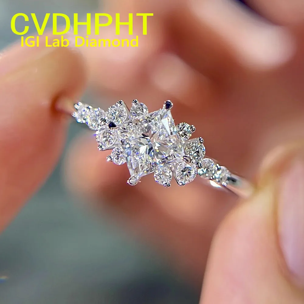 IGI Lab Growing Diamond Ring Princess shape D Color 1 2 3Ct Solid 14K White Gold Ring Diamond wedding Factory Engagement Ring
IGI Lab Growing Diamond Ring Princess shape D Color 1 2 3Ct Solid 14K White Gold Ring Diamond wedding Factory Engagement Ring