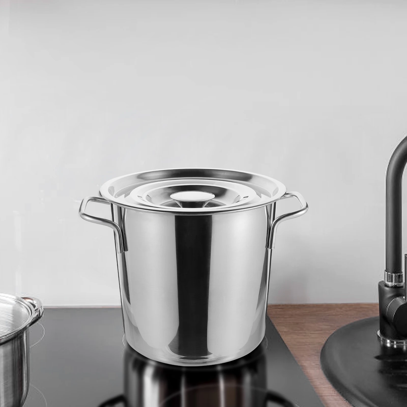 Stainless Steel Soup Pot Stock Seafood Cooking Bucket Corrosion Resistant Polished Handle Kitchen Cookware for Kitchen
Stainless Steel Soup Pot Stock Seafood Cooking Bucket Corrosion Resistant Polished Handle Kitchen Cookware for Kitchen
