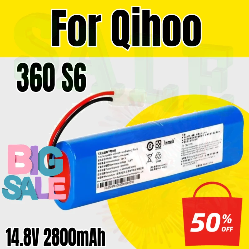 For Qihoo 360 S6 Robotic Vacuum Cleaner Spare Parts Accessories Replacement Batteries 14.8V 2800mAh Battery Pack
For Qihoo 360 S6 Robotic Vacuum Cleaner Spare Parts Accessories Replacement Batteries 14.8V 2800mAh Battery Pack
