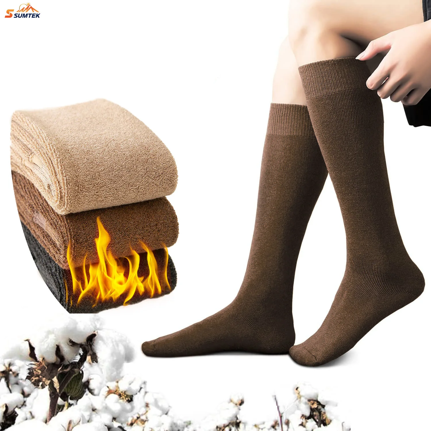 Зимние теплые флисовые носки до колена — термохлопковые носки для пеших прогулок, работы, зимы, теплые гольфы, подарки 
Зимние теплые флисовые носки до колена — термохлопковые носки для пеших прогулок, работы, зимы, теплые гольфы, подарки