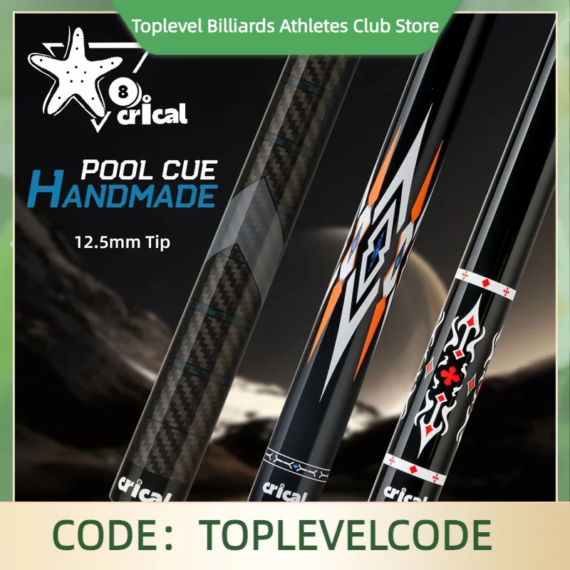 Crical Carbon Fiber Pool Cue Stick with12.5mm Tip 3/8*8 pin joint for 58" low deflection billiard cue
Crical Carbon Fiber Pool Cue Stick with12.5mm Tip 3/8*8 pin joint for 58" low deflection billiard cue