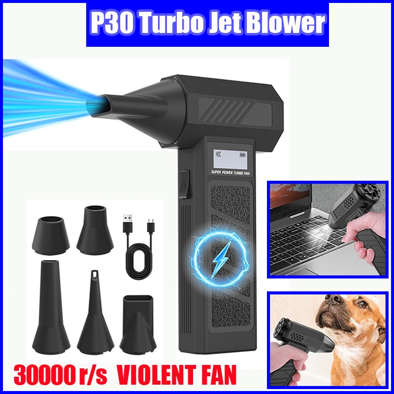 New P70 Air Blower 110000Rpm 4 Gear Adjustable Turbo Blower Jet With Led Light Battery Display Cordless Compressed Air Duster
New P70 Air Blower 110000Rpm 4 Gear Adjustable Turbo Blower Jet With Led Light Battery Display Cordless Compressed Air Duster