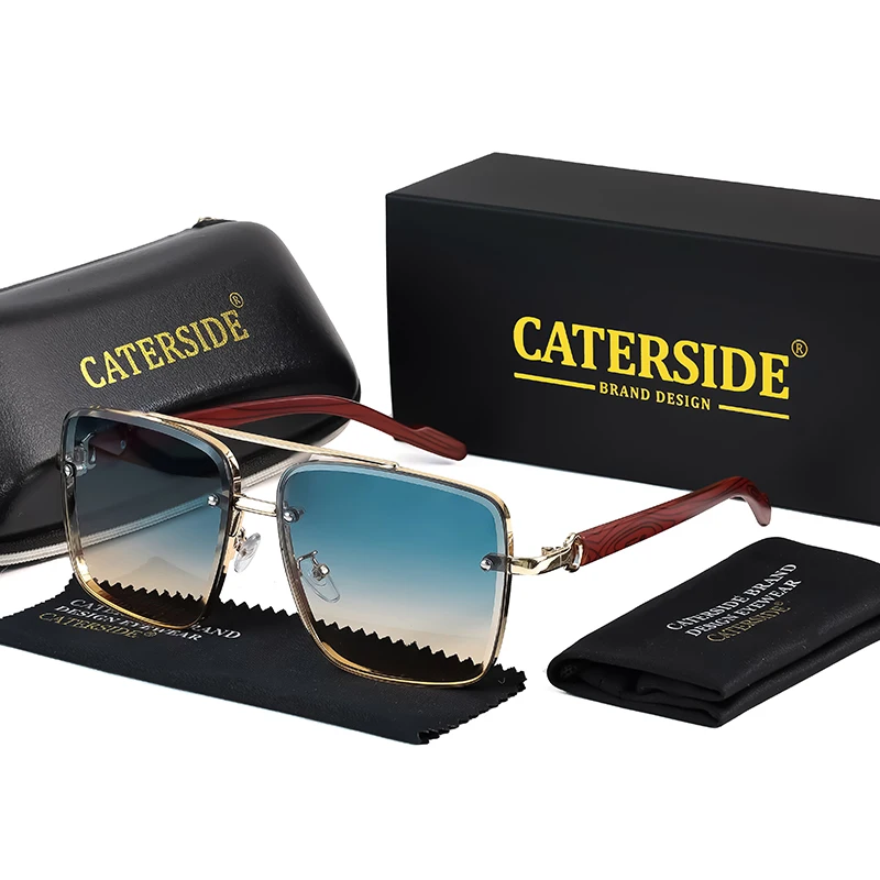 CATERSIDE Retro Square Big Frame Sunglasses Men Wooden Temple Flat Top Double Bridges Sun Glasses Women Travel Sport Party UV400
CATERSIDE Retro Square Big Frame Sunglasses Men Wooden Temple Flat Top Double Bridges Sun Glasses Women Travel Sport Party UV400