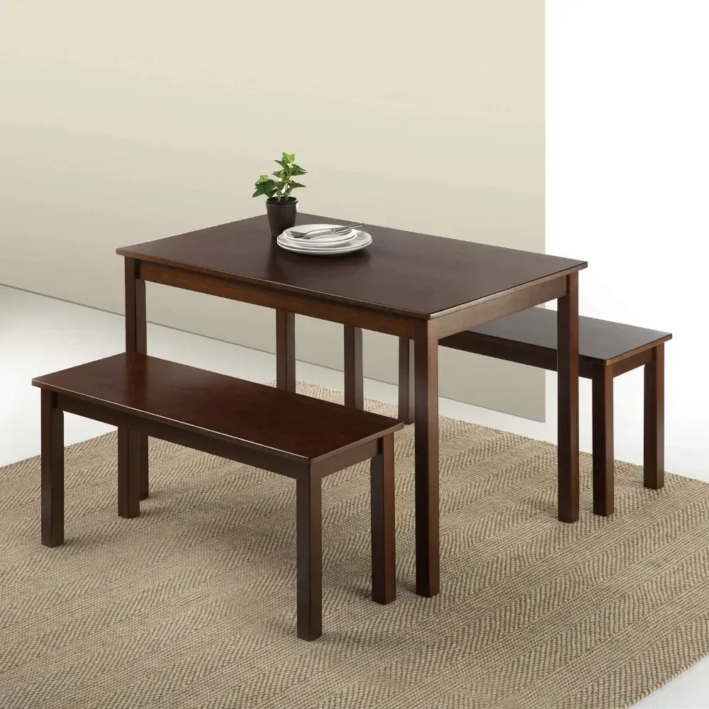 #Espresso Wood Dining Table with Two Benches / 3 Piece Set, Table and Bench Set, Easily Assembled in Minutes, Durable Solid Wood
#Espresso Wood Dining Table with Two Benches / 3 Piece Set, Table and Bench Set, Easily Assembled in Minutes, Durable Solid Wood