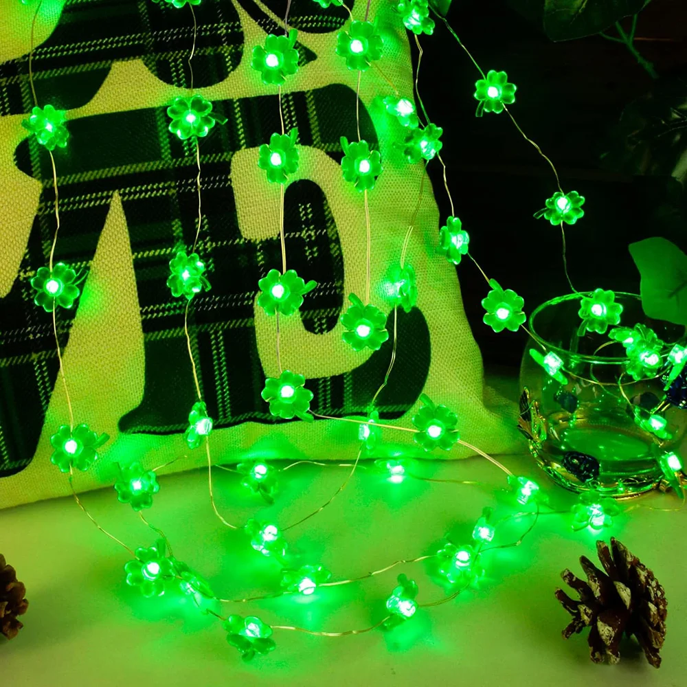 2M Clover Indoor Decorative Lights Battery-Powered Clover String Lights Lucky Four-Leaf Clover Green Lights DIY Party Decoration
2M Clover Indoor Decorative Lights Battery-Powered Clover String Lights Lucky Four-Leaf Clover Green Lights DIY Party Decoration