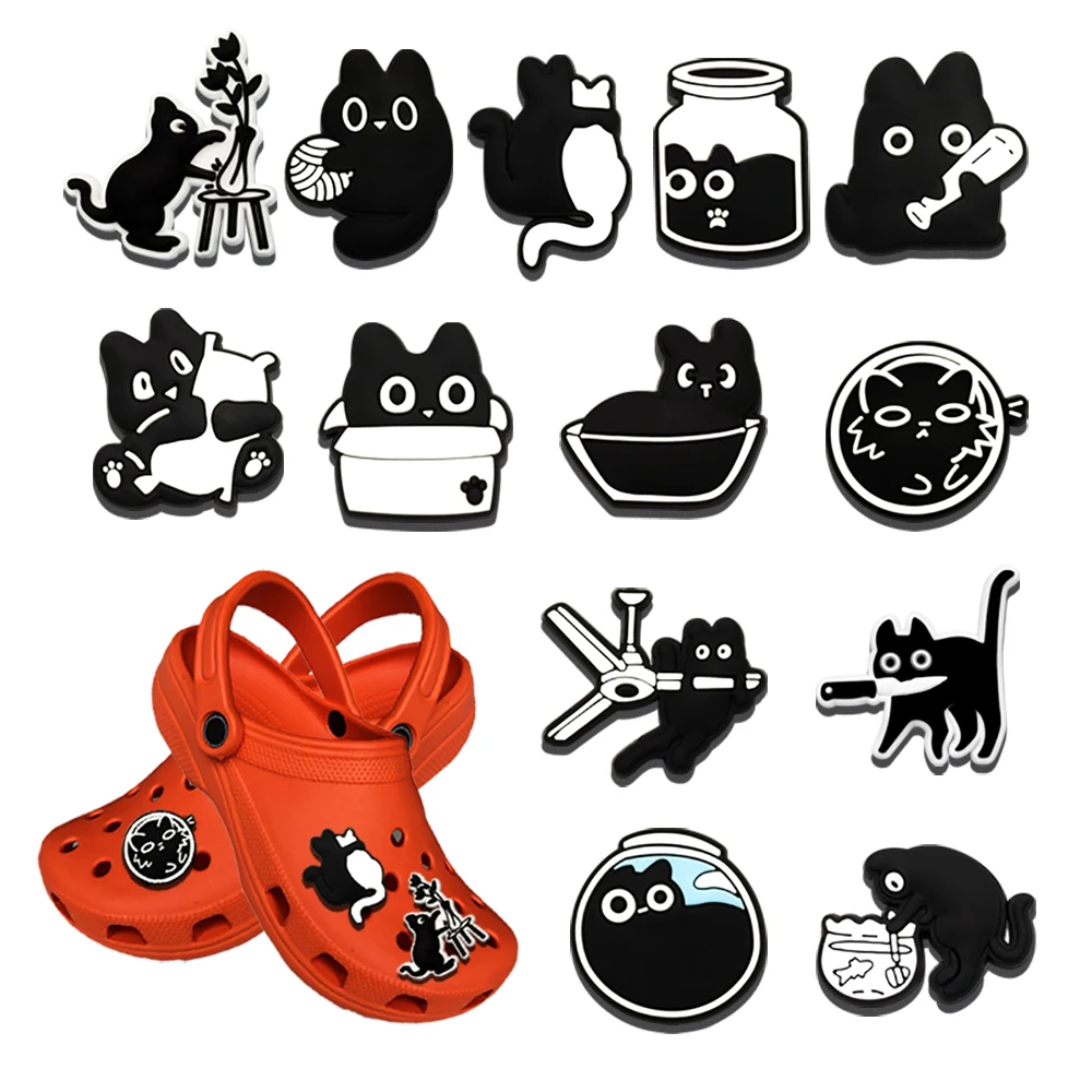 6-50Pcs MINISO Cartoon Black Cat Shoes Charms PVC Shoe Accessories For Clogs Sandals Decoration Buckle Kids Friends Xmas Gifts
6-50Pcs MINISO Cartoon Black Cat Shoes Charms PVC Shoe Accessories For Clogs Sandals Decoration Buckle Kids Friends Xmas Gifts