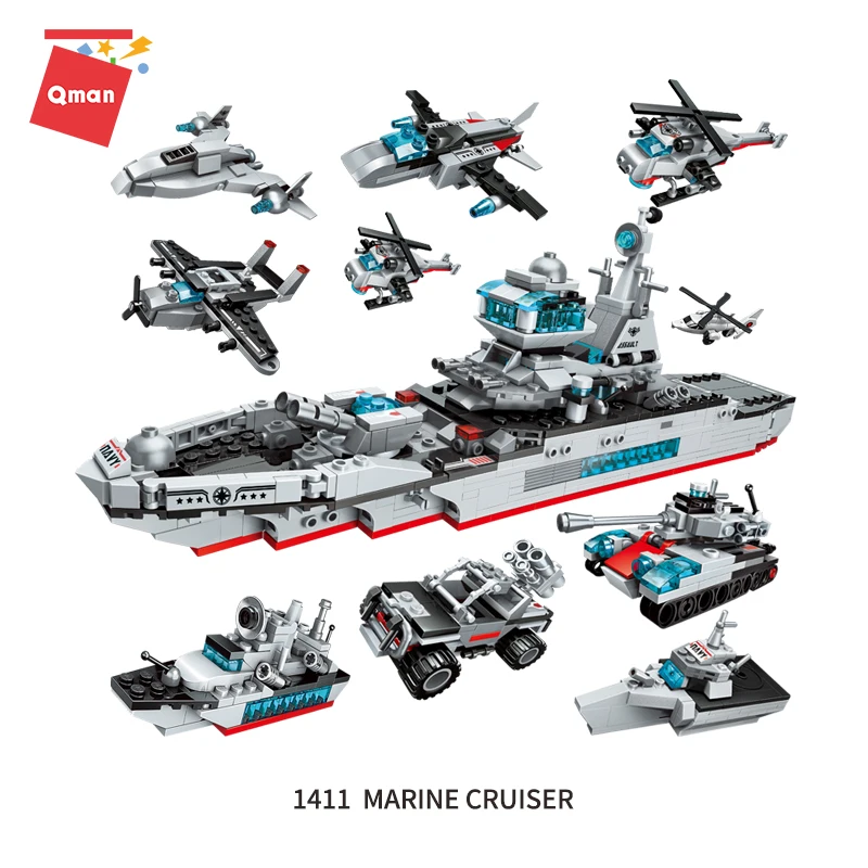 High-tech Cruiser Warship Helicopter Fighter Car Military Tank building block 8 in1 Bricks Educational Toys For Kids Gift
High-tech Cruiser Warship Helicopter Fighter Car Military Tank building block 8 in1 Bricks Educational Toys For Kids Gift