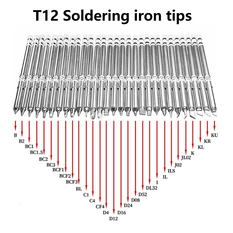 T12 Soldering Iron Tips BC2 C1 Ku D16 D12 B2 Welding Tools Electric Soldering Iron For Hakko FX951 T12 Soldering Station Kits
T12 Soldering Iron Tips BC2 C1 Ku D16 D12 B2 Welding Tools Electric Soldering Iron For Hakko FX951 T12 Soldering Station Kits