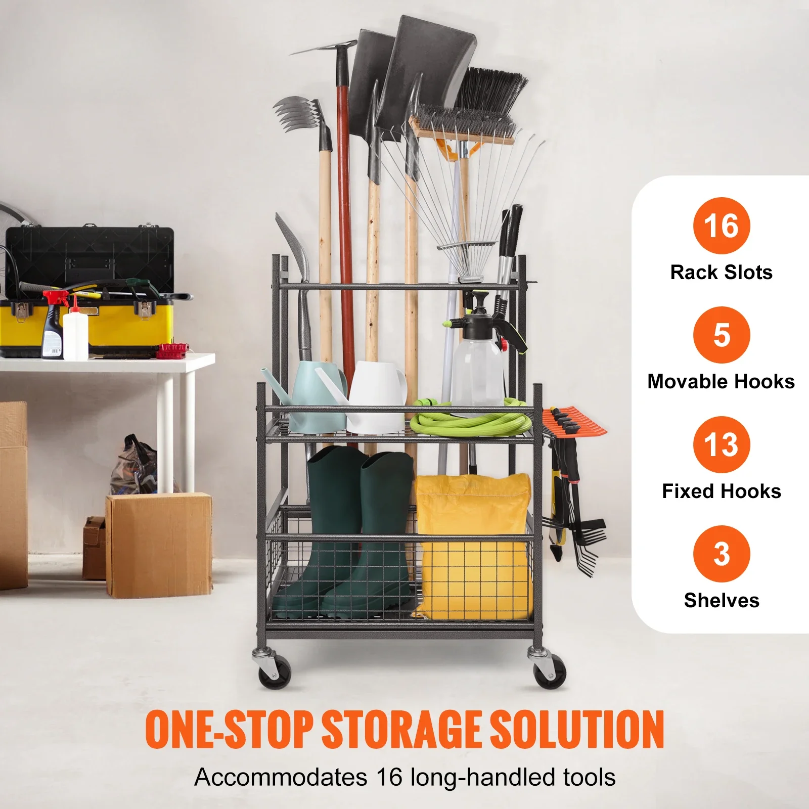 ad Garden Tool Organizer, 10/16 Slots with Hooks, Yard Tool Tower Rack with Wheels for Garage Organization and Storage
ad Garden Tool Organizer, 10/16 Slots with Hooks, Yard Tool Tower Rack with Wheels for Garage Organization and Storage