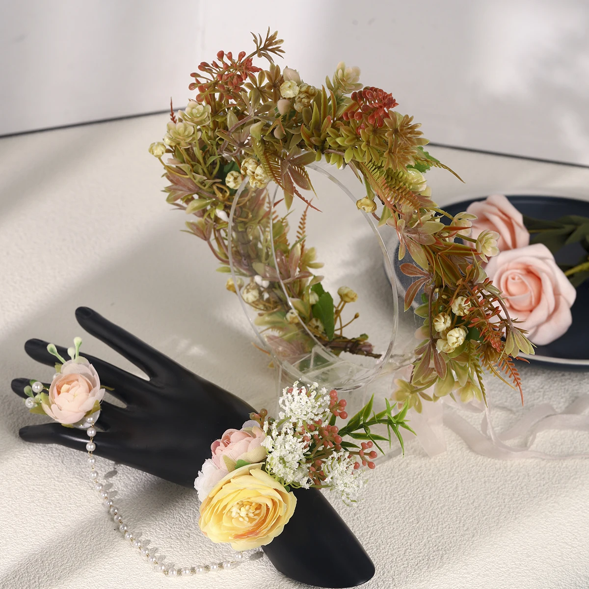 Роскошный винтажный цветочный венок с имитацией волос, элегантный браслет с цветочным жемчугом, модные украшения, аксессуары для волос в качестве подарков
Роскошный винтажный цветочный венок с имитацией волос, элегантный браслет с цветочным жемчугом, модные украшения, аксессуары для волос в качестве подарков