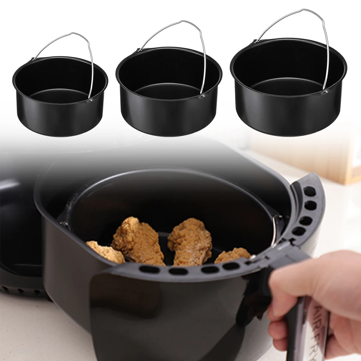 1 Pcs 6/7/8'' Non Stick Cake Mold Baking Tray Pan Round Roasting Basket Bakeware Mould Air Fryer Accessories
1 Pcs 6/7/8'' Non Stick Cake Mold Baking Tray Pan Round Roasting Basket Bakeware Mould Air Fryer Accessories