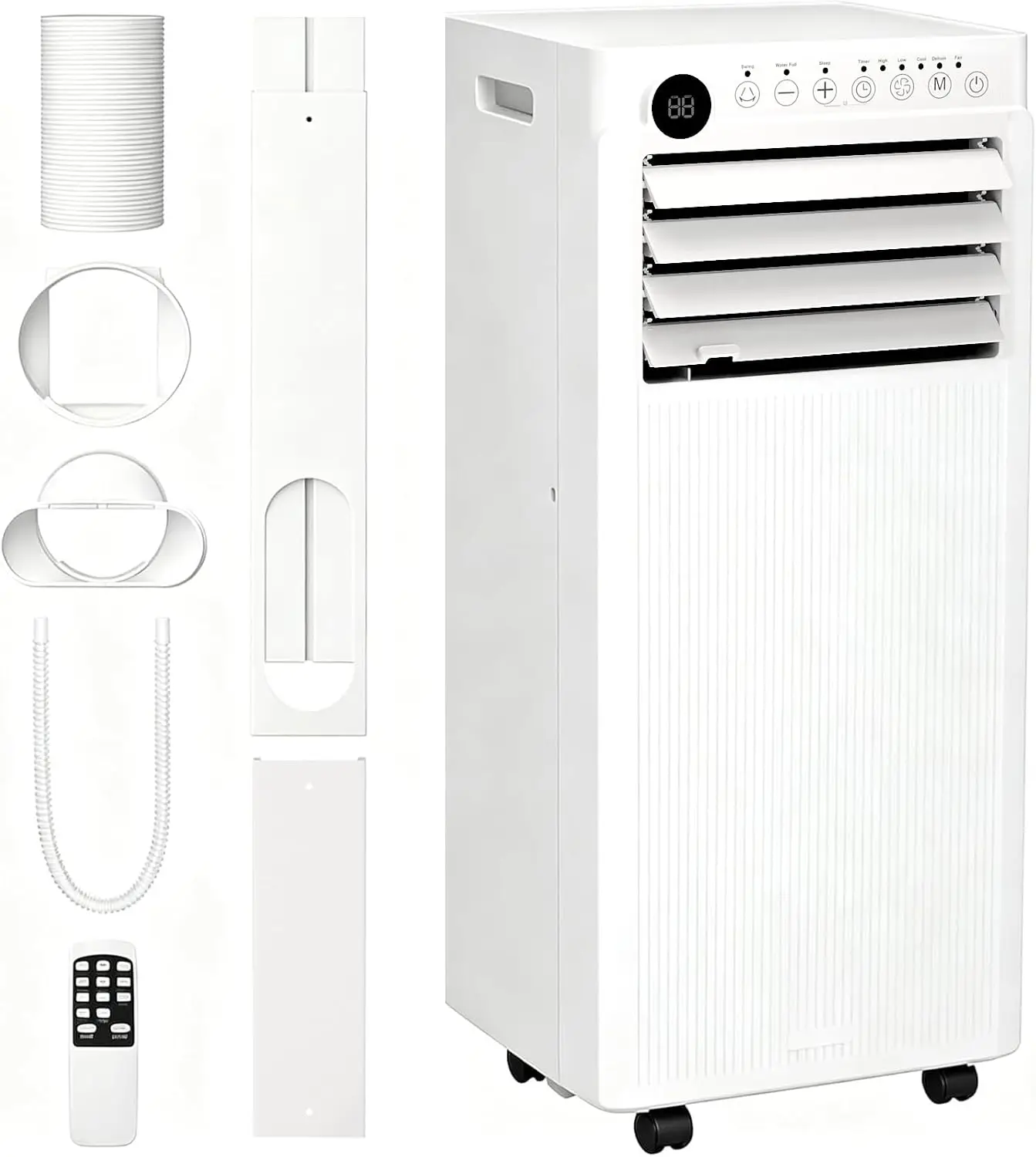 Torvani Store Electactic 8000 BTUs Portable Air Conditioners, 4 in 1 AC Unit Cools 350 Sq.Ft, Air Conditioner Portable with Cool, Fan, Dehumidifier, Auto Drain, 24H Timer/Remote Control/Window Kit
Torvani Store Electactic 8000 BTUs Portable Air Conditioners, 4 in 1 AC Unit Cools 350 Sq.Ft, Air Conditioner Portable with Cool, Fan, Dehumidifier, Auto Drain, 24H Timer/Remote Control/Window Kit