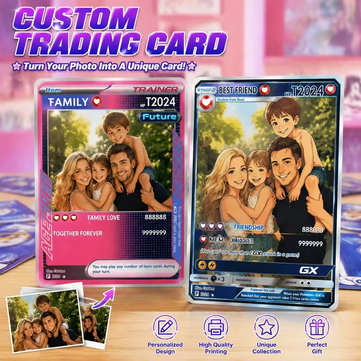 Custom Card Style Anime Photo Portrait Personalized Trading Card Picture Gift for Lovers Card Gifts for Valentine Wedding Her
Custom Card Style Anime Photo Portrait Personalized Trading Card Picture Gift for Lovers Card Gifts for Valentine Wedding Her