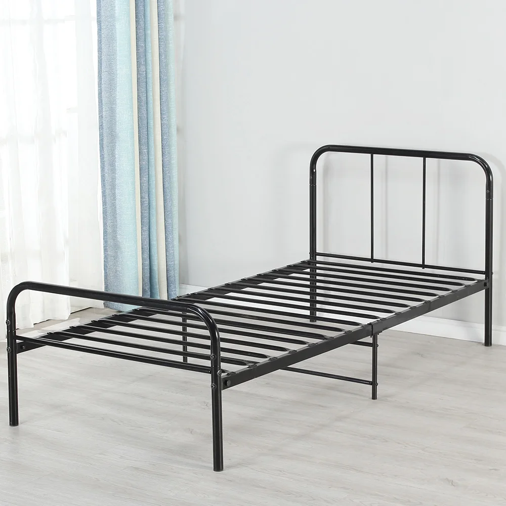 Black/White simple modern design all iron metal double bed frame 
Black/White simple modern design all iron metal double bed frame