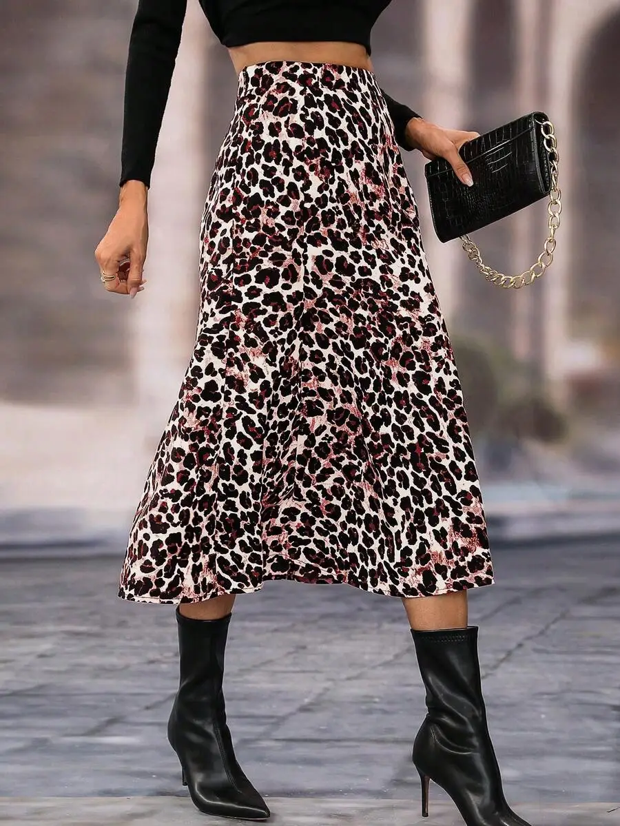 Vintage Leopard Print A-Line Midi Skirt Elegant Flared Skirt For Women
Vintage Leopard Print A-Line Midi Skirt Elegant Flared Skirt For Women