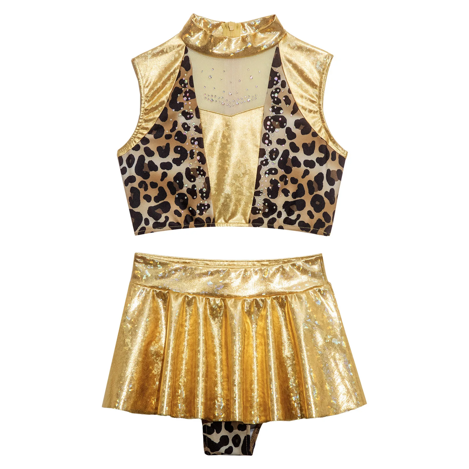 Girls Jazz Dance Sets Metallic Gloss 2 Pieces Ballet Dance Performance Outfit for Professional Training Studio Practice Session
Girls Jazz Dance Sets Metallic Gloss 2 Pieces Ballet Dance Performance Outfit for Professional Training Studio Practice Session