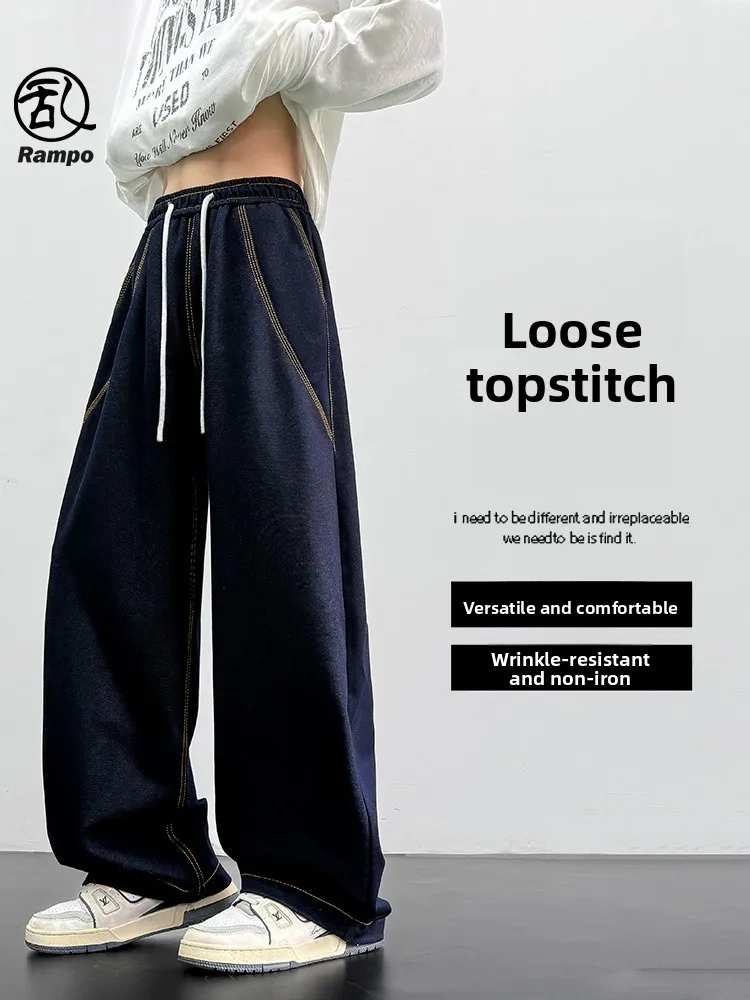 Ретро-спортивные брюки унисекс, свободные, широкие, повседневные, длинные, струящиеся, модные, брендовые, из полиэстера, в стиле Rampo.
Ретро-спортивные брюки унисекс, свободные, широкие, повседневные, длинные, струящиеся, модные, брендовые, из полиэстера, в стиле Rampo.