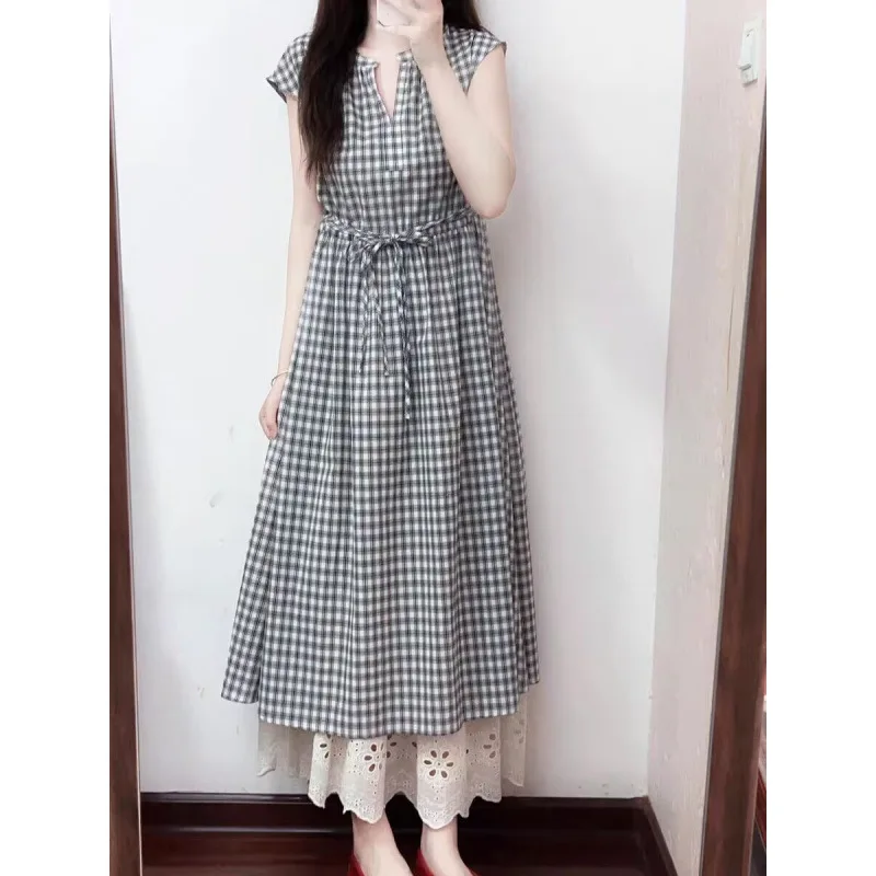 Long Dress Women Dresses A Line Vestidos High Waist Y2k Streetwear V Neck Short Sleeve Plaid Elegant Party Night Work 2026
Long Dress Women Dresses A Line Vestidos High Waist Y2k Streetwear V Neck Short Sleeve Plaid Elegant Party Night Work 2026