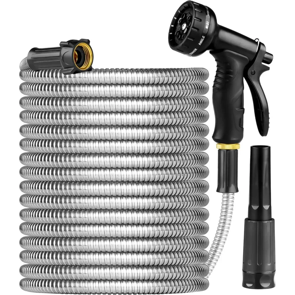 Garden Hose 100ft, with Sprayer & Metal Fittings Flexible Lightweight Hoses, Puncture Proof Hoses, Metal Garden Hose
Garden Hose 100ft, with Sprayer & Metal Fittings Flexible Lightweight Hoses, Puncture Proof Hoses, Metal Garden Hose
