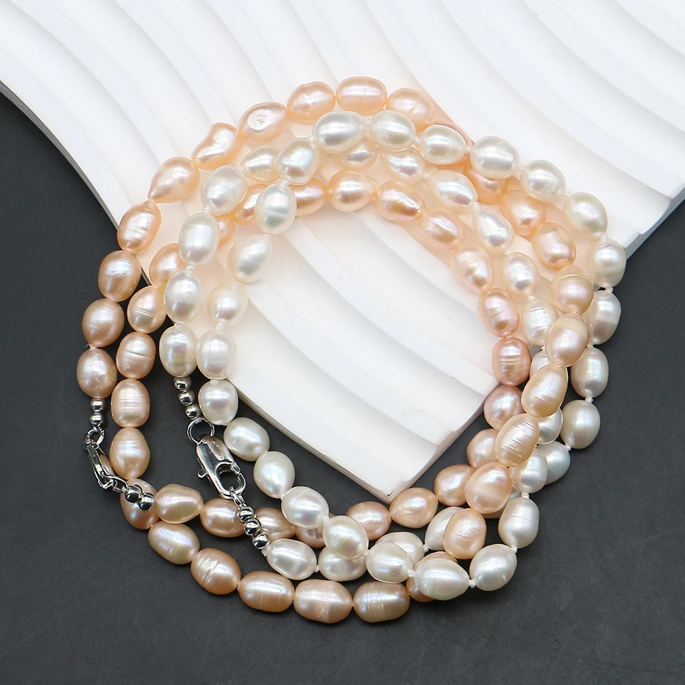 Baroque Natural Rice Pearl Necklace Copper Lobster Clasp Straight-hole Beading Fashionable Charm Jewelry Parties Holiday Gifts
Baroque Natural Rice Pearl Necklace Copper Lobster Clasp Straight-hole Beading Fashionable Charm Jewelry Parties Holiday Gifts