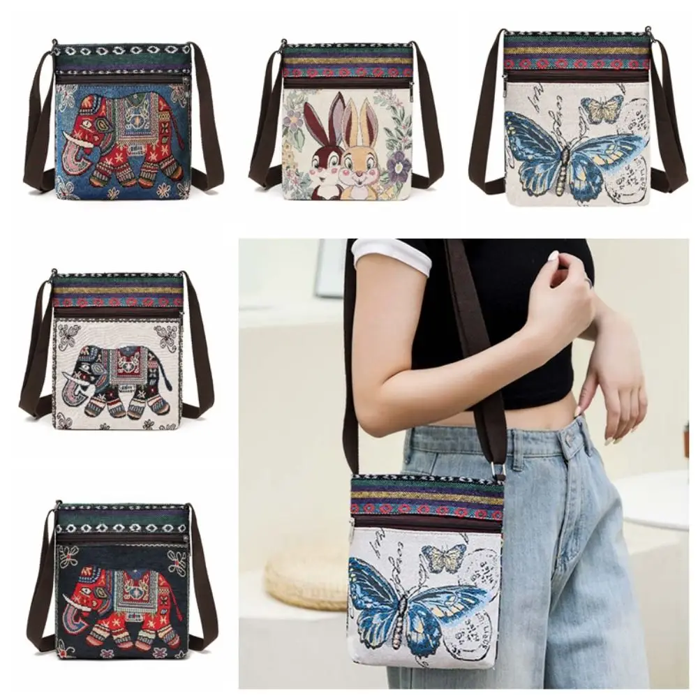 Embroidery Ethnic Style Crossbody Bag Butterfly Large Capacity Cute Elephant Cloth Bag Rabbit Canvas Animal Shoulder Bag
Embroidery Ethnic Style Crossbody Bag Butterfly Large Capacity Cute Elephant Cloth Bag Rabbit Canvas Animal Shoulder Bag